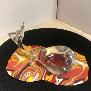 Vintage Blown Glass Whale Paperweight Figurine